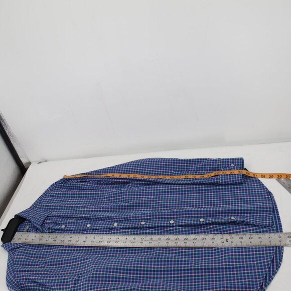 Peter Millar Wicking Shirt Mens L golf Performance Button Up Plaid Long Sleeve - Picture 9 of 11